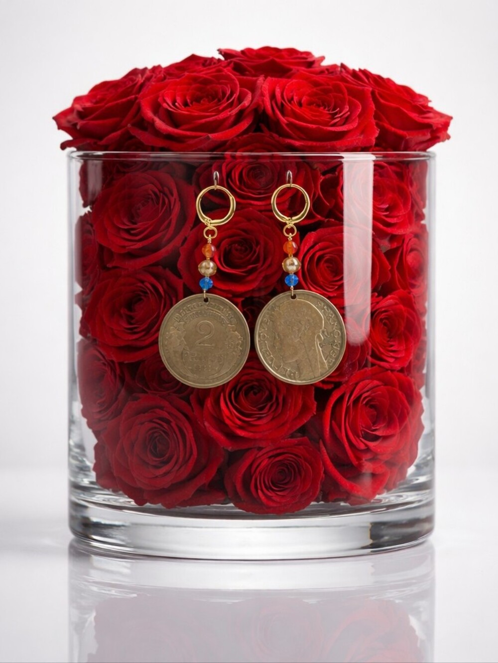 Vintage Coin Earrings – Handmade Statement Jewelry – European Coin Dangles